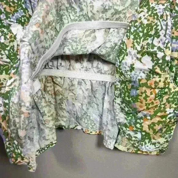 CYNTHIA ROWLEY Ruffle Floral Top Crop Cottagecore Off Shoulder Women Med - Picture 6 of 9
